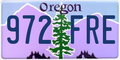 OR license plate 972FRE
