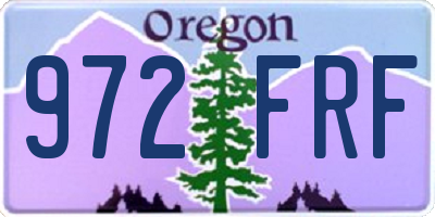 OR license plate 972FRF
