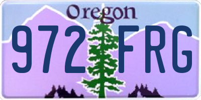 OR license plate 972FRG