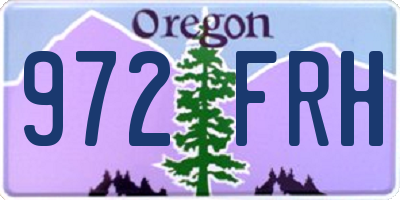 OR license plate 972FRH