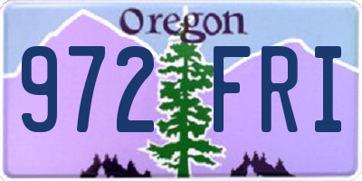OR license plate 972FRI