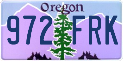 OR license plate 972FRK