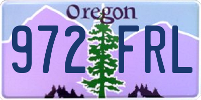 OR license plate 972FRL