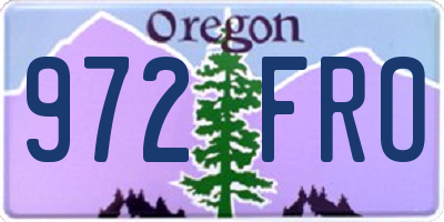OR license plate 972FRO