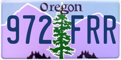 OR license plate 972FRR