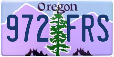 OR license plate 972FRS