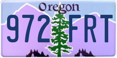 OR license plate 972FRT