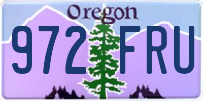 OR license plate 972FRU