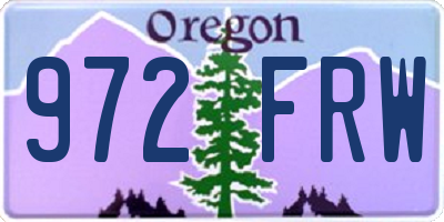 OR license plate 972FRW