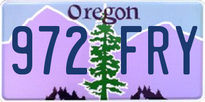 OR license plate 972FRY