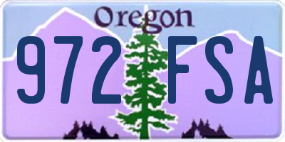 OR license plate 972FSA