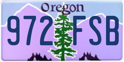 OR license plate 972FSB