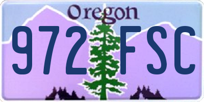 OR license plate 972FSC