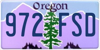 OR license plate 972FSD