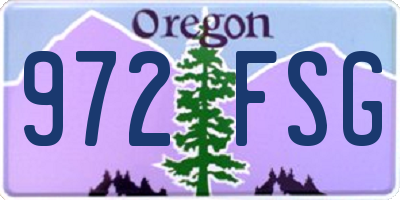 OR license plate 972FSG
