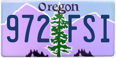 OR license plate 972FSI