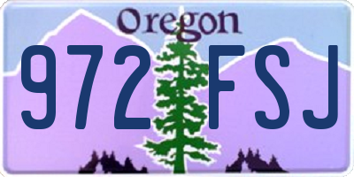 OR license plate 972FSJ