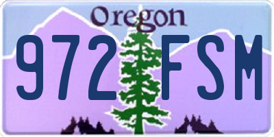 OR license plate 972FSM