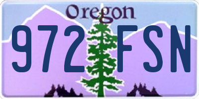 OR license plate 972FSN