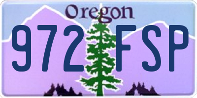 OR license plate 972FSP