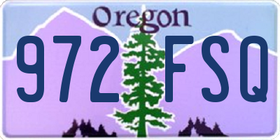 OR license plate 972FSQ