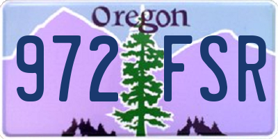 OR license plate 972FSR