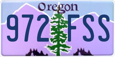 OR license plate 972FSS