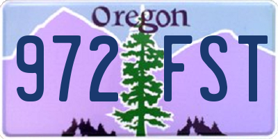 OR license plate 972FST