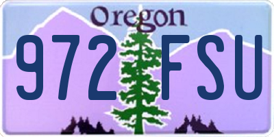 OR license plate 972FSU