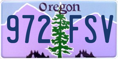 OR license plate 972FSV