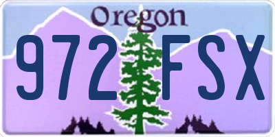 OR license plate 972FSX