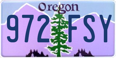 OR license plate 972FSY