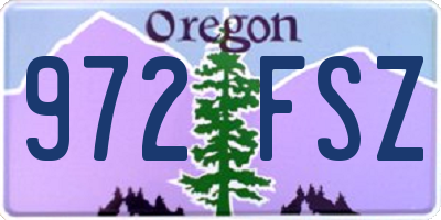 OR license plate 972FSZ