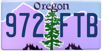 OR license plate 972FTB