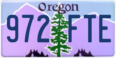 OR license plate 972FTE