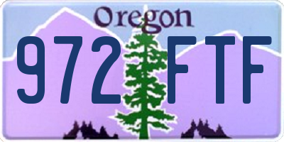 OR license plate 972FTF