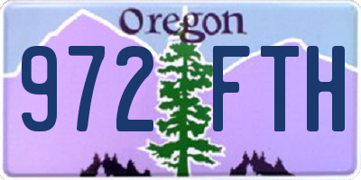 OR license plate 972FTH