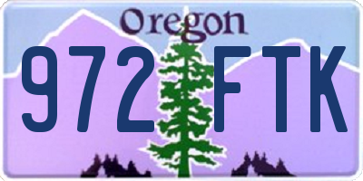 OR license plate 972FTK