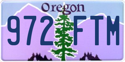 OR license plate 972FTM