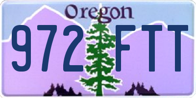OR license plate 972FTT