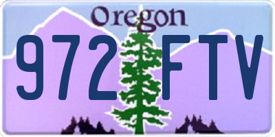 OR license plate 972FTV
