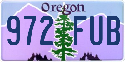 OR license plate 972FUB