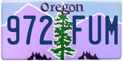 OR license plate 972FUM