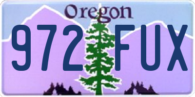 OR license plate 972FUX