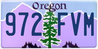OR license plate 972FVM