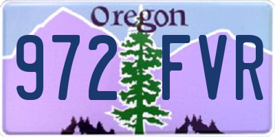 OR license plate 972FVR