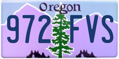 OR license plate 972FVS