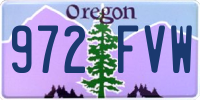 OR license plate 972FVW