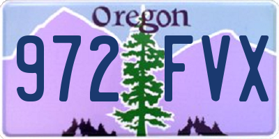 OR license plate 972FVX
