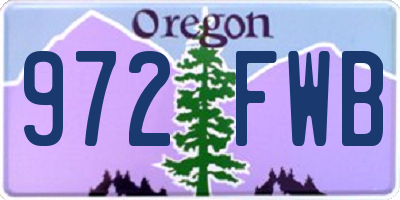 OR license plate 972FWB